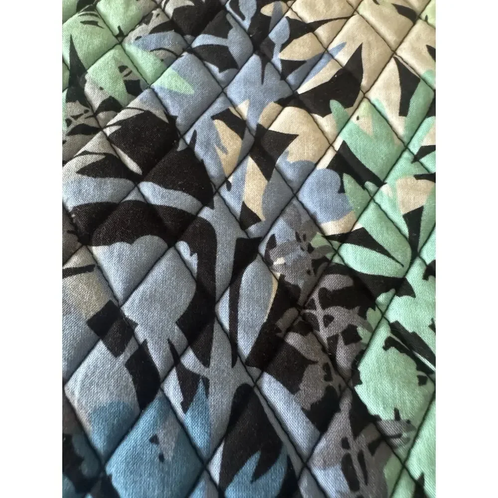 Vera Bradley Laptop Sleeve Camofloral Blue Padded Quilted Abstract Retired